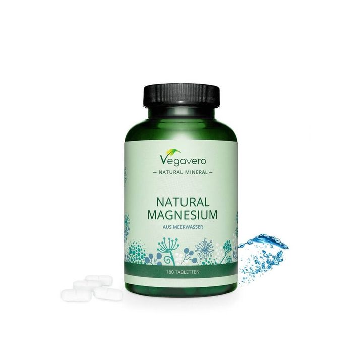 Natural Magnesium Натурален морски магнезий x180 таблетки, Vegavero
