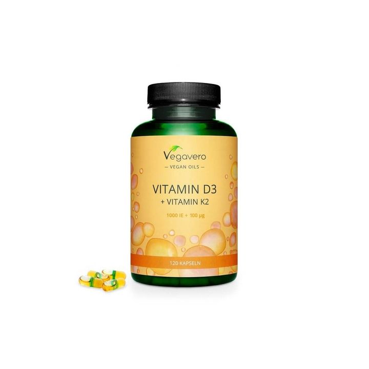 Vitamin D3+K2 Витамини в подкрепа на костите и имунната система x120 капсули, Vegavero