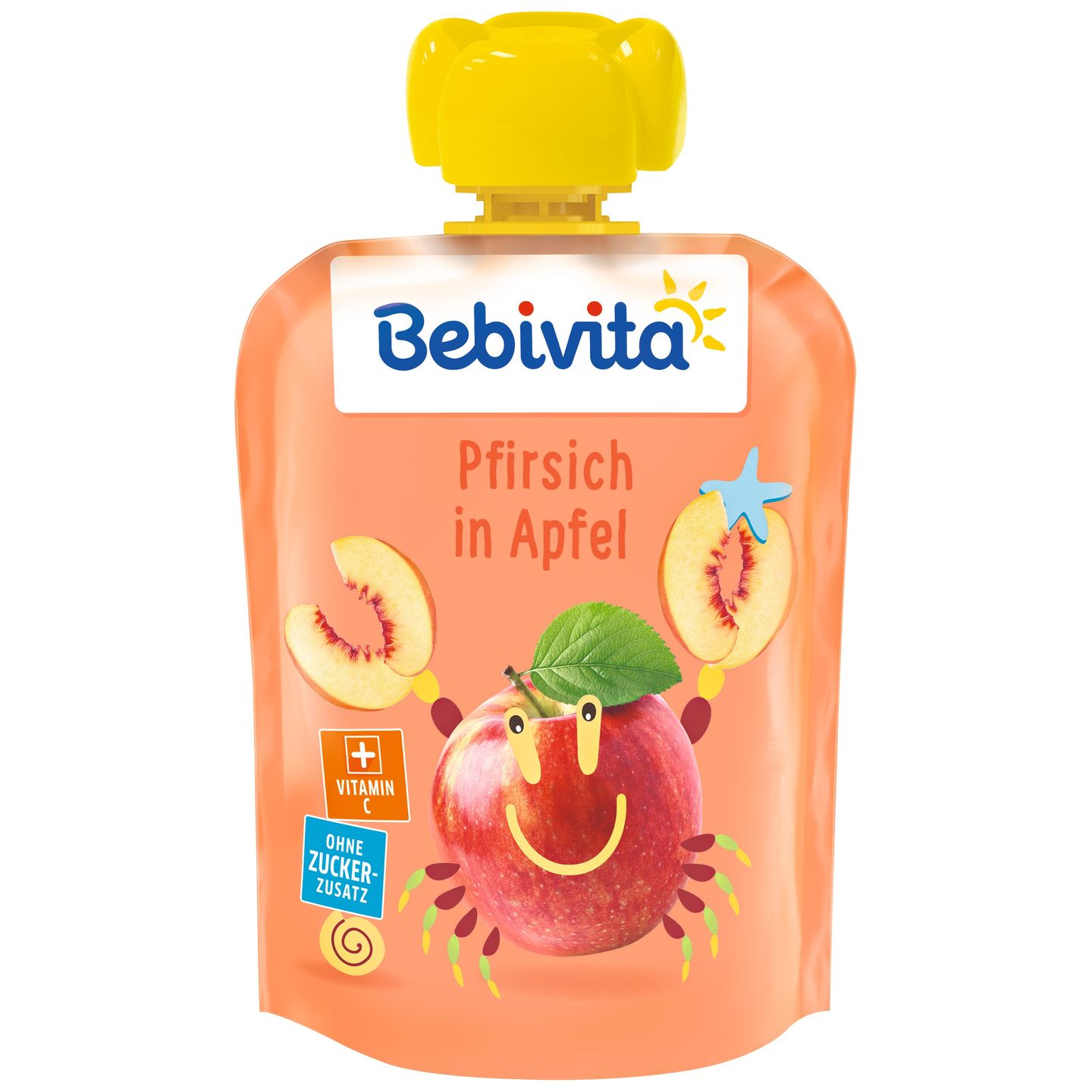 Bebivita Плодова закуска с праскова и ябълка за деца от 5-тия месец x90 ...