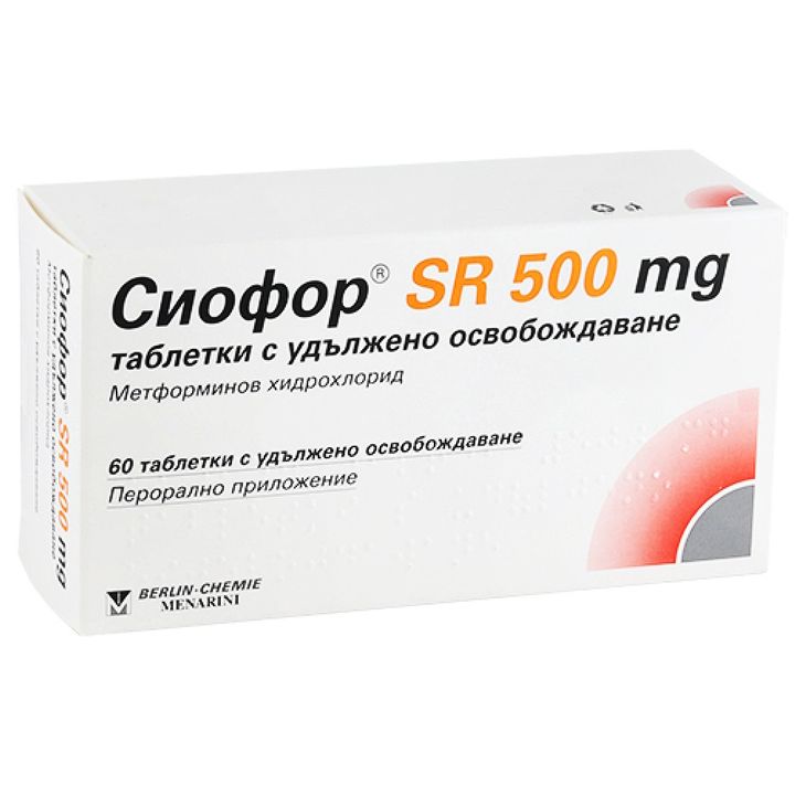 Сиофор SR 500 mg х60 таблетки с удължено освобождаване