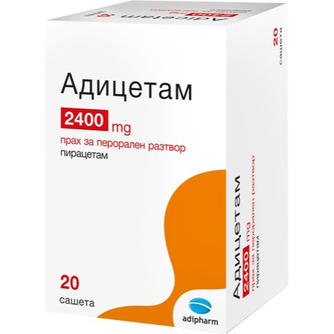 Адицетам 2400 mg прах за перорален разтвор х20 сашета