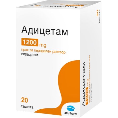 Адицетам 1200 mg прах за перорален разтвор х20 сашета