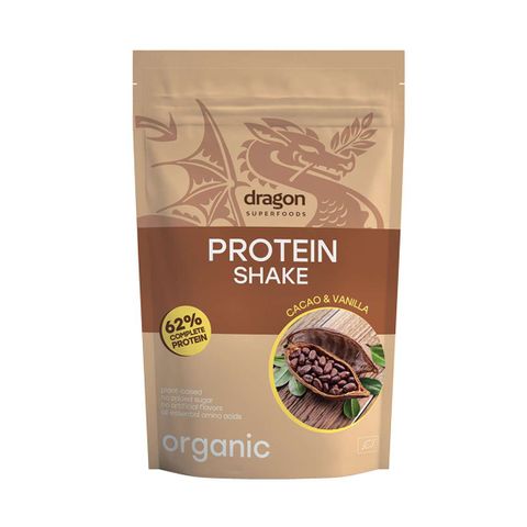 Био Протеинов шейк с какао и ванилия х500 г Dragon Superfoods