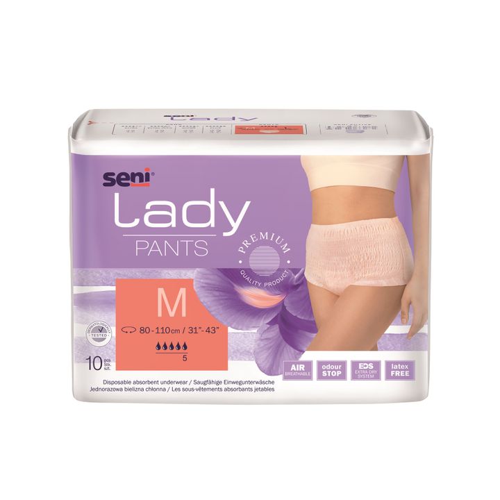 Seni Lady Абсорбиращо бельо за жени за лека и умерена инконтиненеция x10 броя, размер М