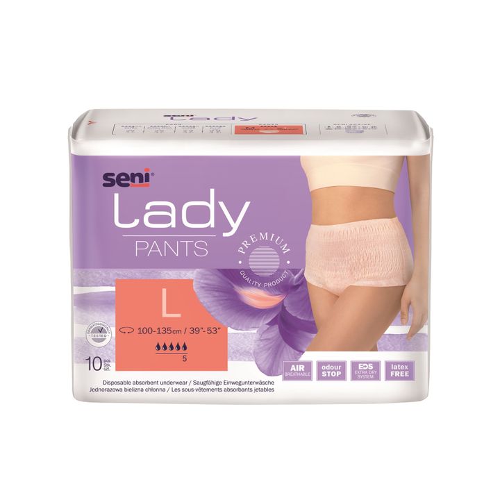 Seni Lady Абсорбиращо бельо за жени за лека и умерена инконтиненеция x10 броя, размер L