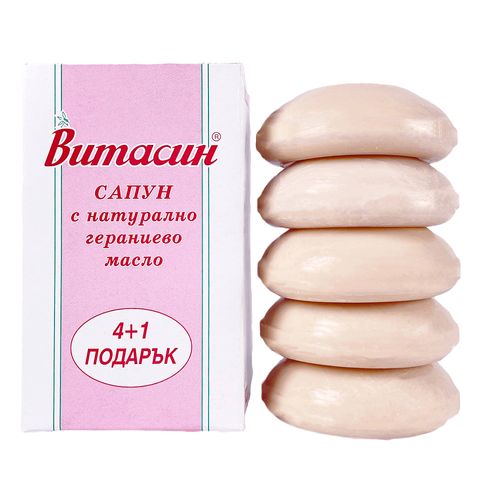 Витасин Комплект сапун с гераниево масло 4+1