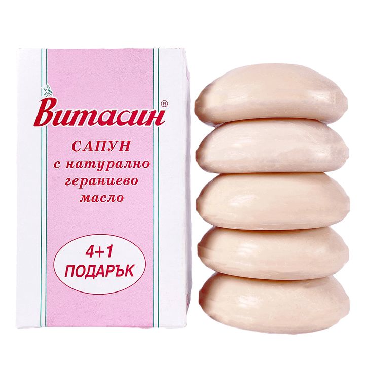 Витасин Комплект сапун с гераниево масло 4+1
