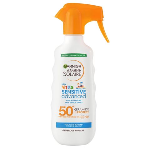 Garnier Ambre Solaire Kids Sensitive Advanced Слънцезащитен спрей помпа за деца SPF50+ x270 мл