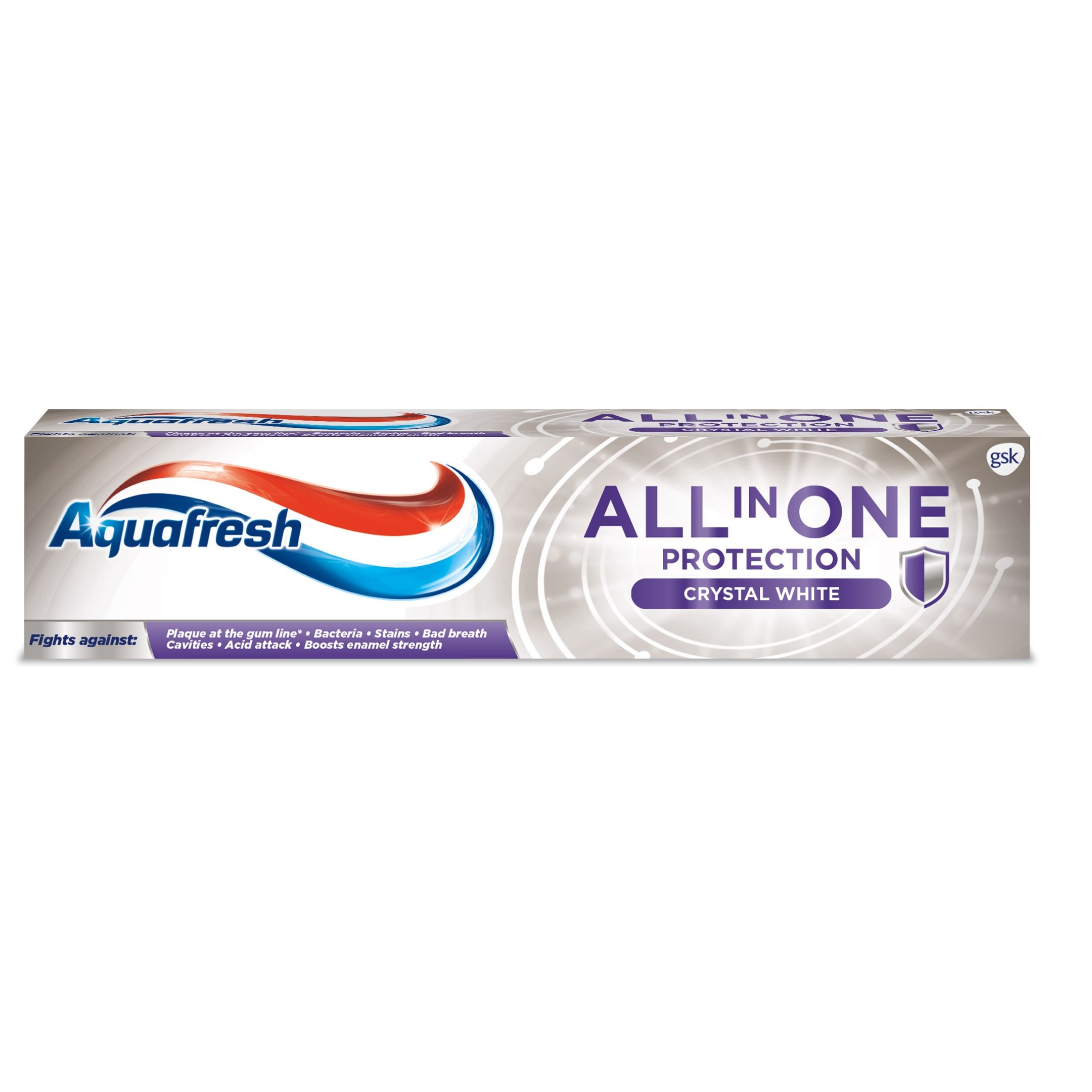 Aquafresh All in One Protection Crystal White + Паста за зъби за