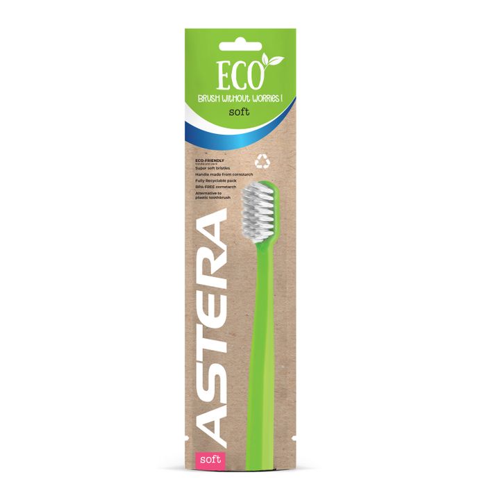 Astera Eco Четка за зъби Super Soft, Зелена