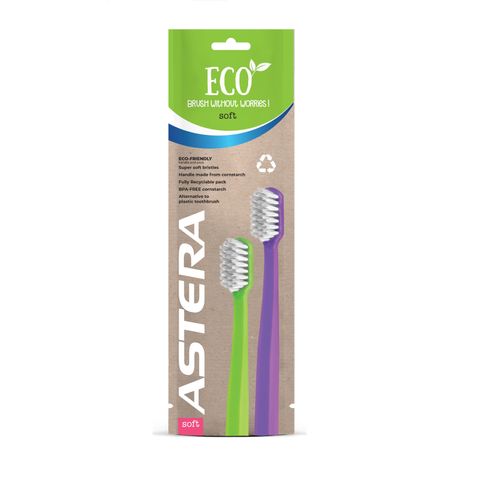 Astera Eco Четка за зъби Super Soft x2 броя