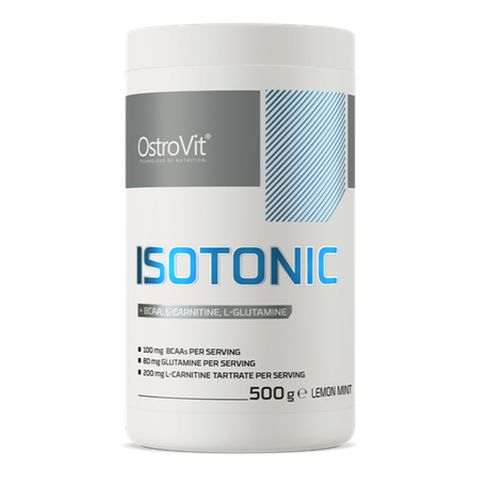 Изотоник на прах с BCAA, L-карнитин и L-глутамин, с аромат лимон и мента х500 г OstroVit