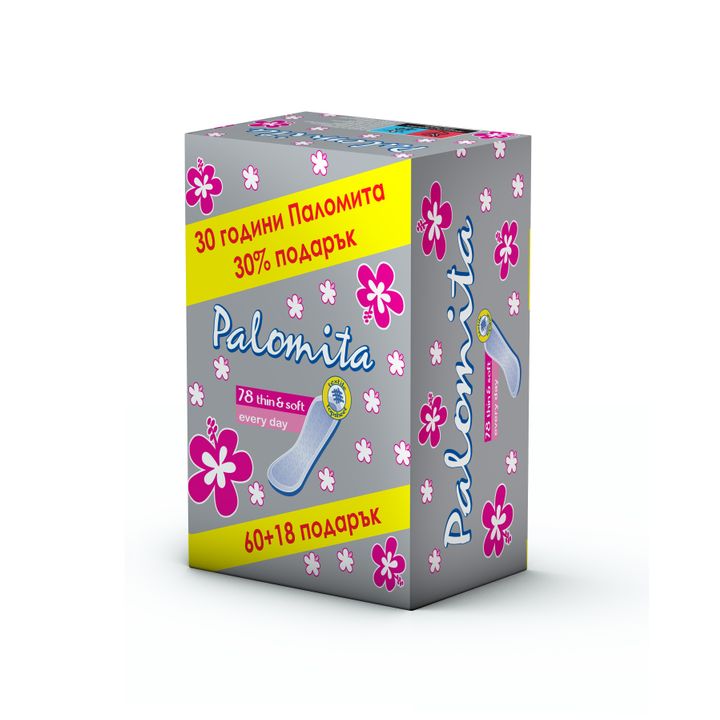 Palomita Thin & Soft Ежедневни дамски превръзки х60+18 броя