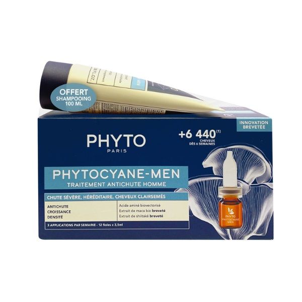 Phyto Промо комплект Phytocyane Терапия против прогресивен косопад при мъже и Шампоан против косопад
