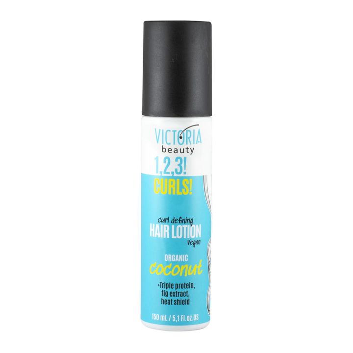 Victoria Beauty 1.2.3! CURLS!Термозащитен лосион за къдрава коса с кокос за дефиниране на къдрици x150 мл