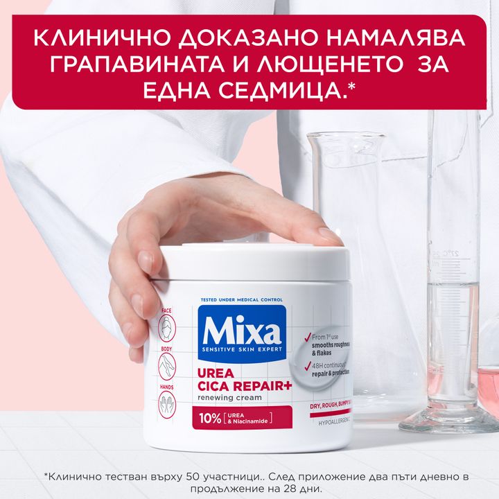 Mixa Urea Cica Repair Регенериращ крем за груба и суха кожа x400 мл