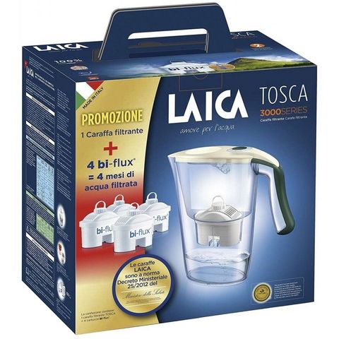 Laica Промо комплект Tosca Филтрираща кана и 4 броя Bi-Flux Универсален филтър
