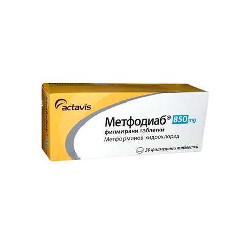 Метфодиаб 850 mg х60 филмирани таблетки