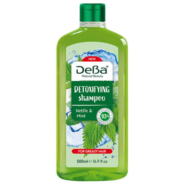 DeBa Natural Beauty Детоксикиращ шампоан с коприва и мента за мазна коса x500 мл