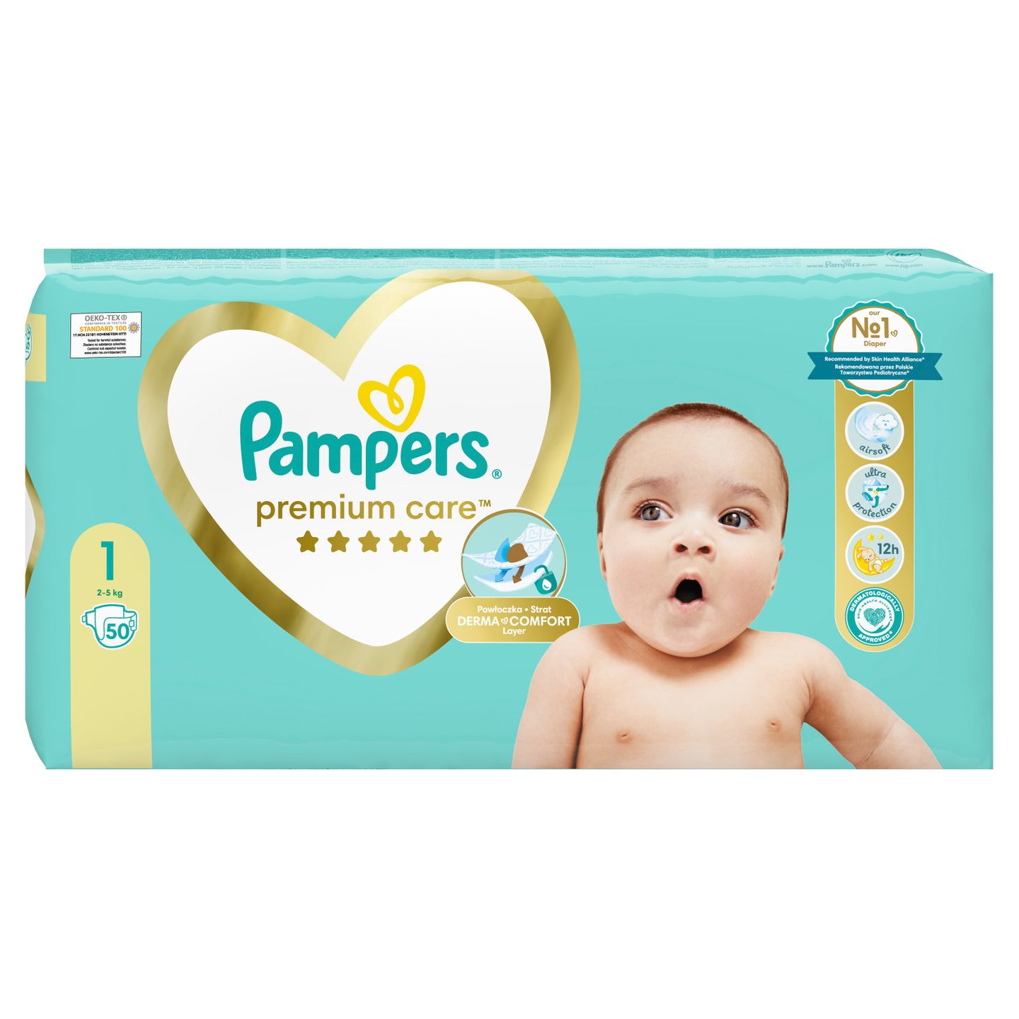 Pampers Premium Care 1 Newborn Пелени за деца 2-5 кг x50 броя