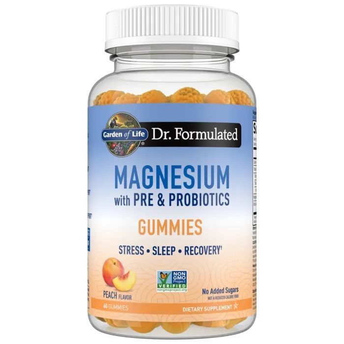 Dr. Formulated Магнезий с пробиотици, с вкус праскова х60 желирани таблетки Garden of Life