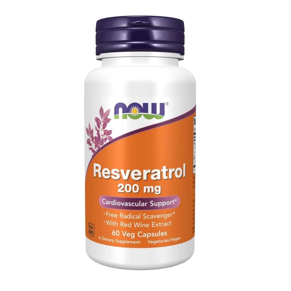 Ресвератрол натурален 200 мг x60 капсули, Now Foods