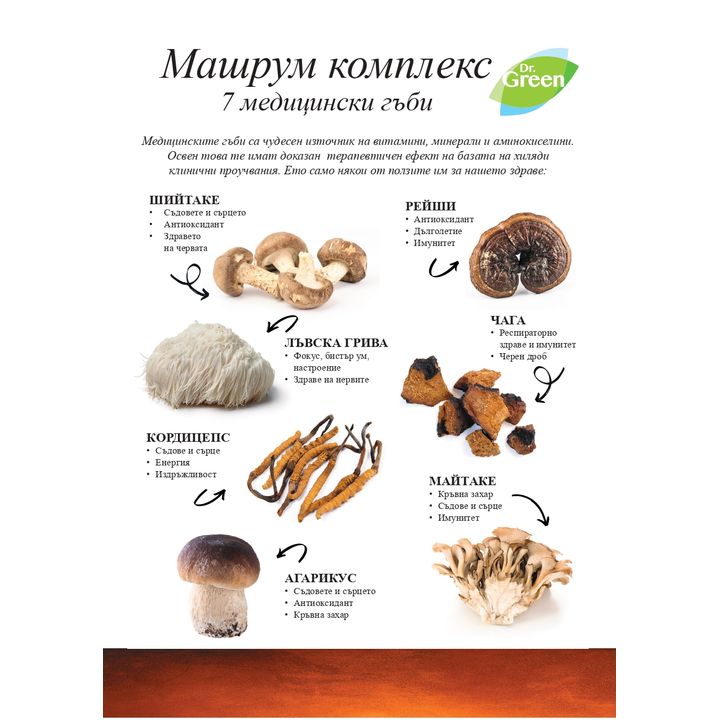 Машрум комплекс x60 капсули, Dr. Green