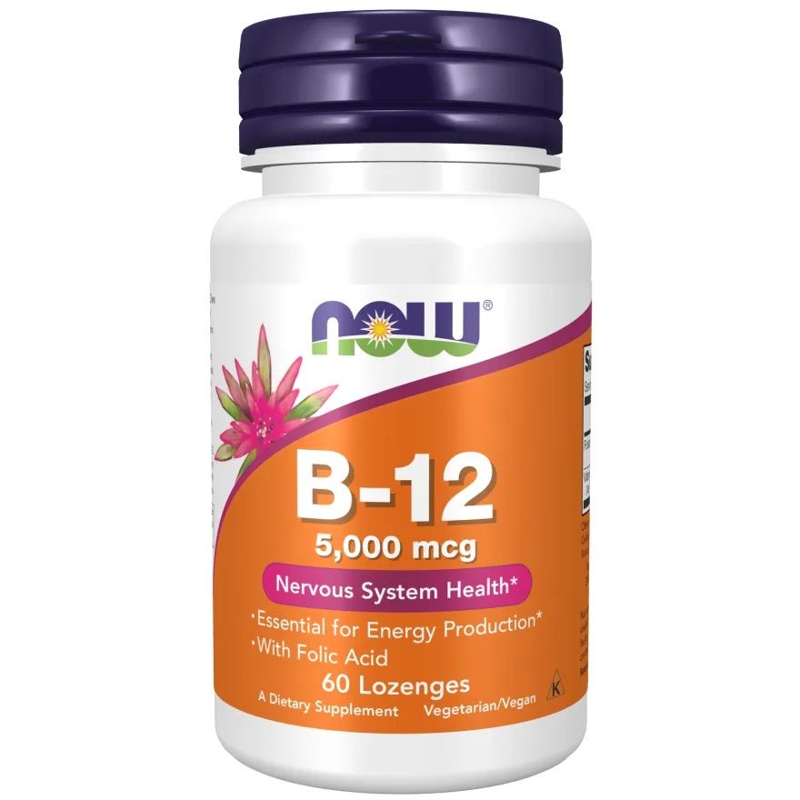 Витамин B12 5000 mcg с Фолиева киселина х60 таблетки Now Foods