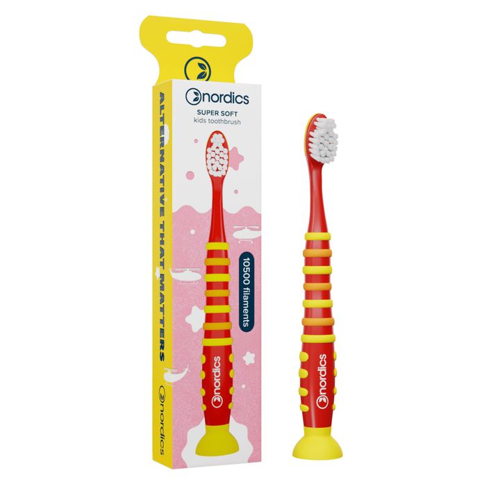 Nordics Kids 10500 Super Soft Детска четка за зъби, Ракета червена