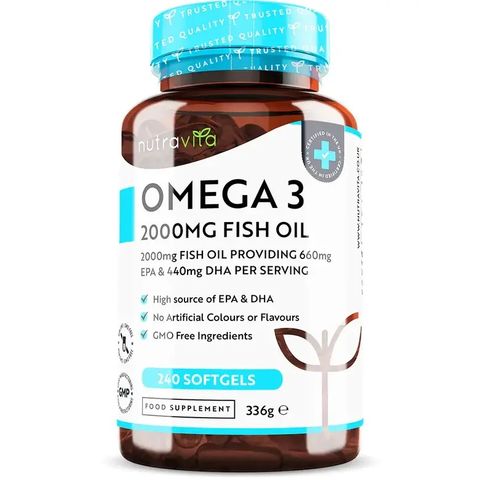 Омега 3 Рибено масло 2000 mg х240 капсули Nutravita