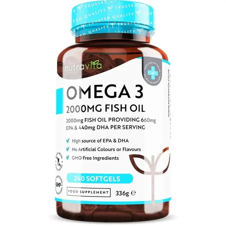Омега 3 Рибено масло 2000 mg х240 капсули Nutravita
