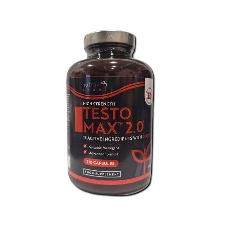 TestoMax 2.0 за повишаване на тестостерона х210 капсули Nutravita
