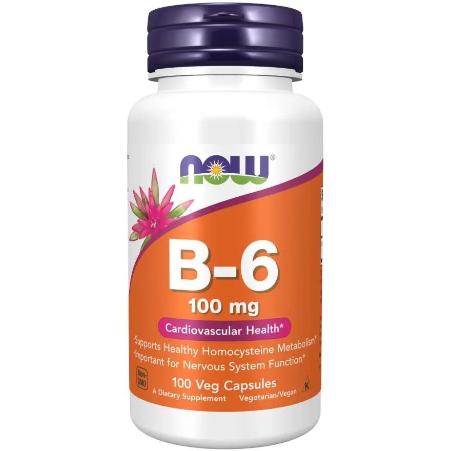 B-6 Витамин B6 100 mg х100 капсули Now Foods