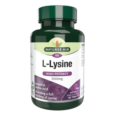 Л-Лизин (L-Lysine) 1000мг x60 таблетки, Natures Aid