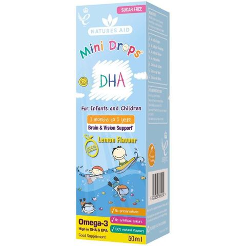Mini Drops Омега 3 капки за деца x50 мл, Natures Aid