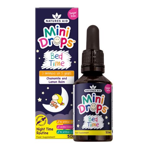 Mini Drops Bed Time Капки за спокоен сън за деца x50 мл, Natures Aid