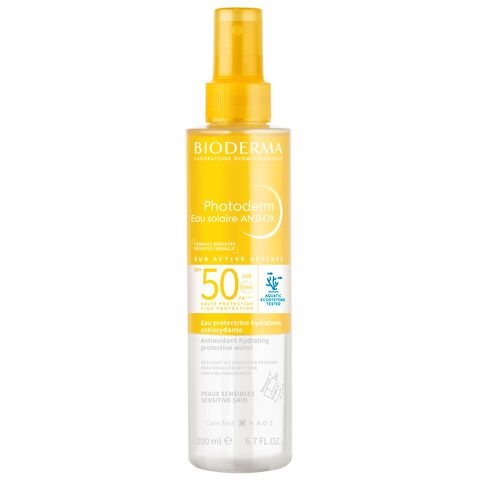 Bioderma Photoderm ANTI-OX Двуфазна слънцезащитна вода SPF50 за лице, тяло и коса x200 мл