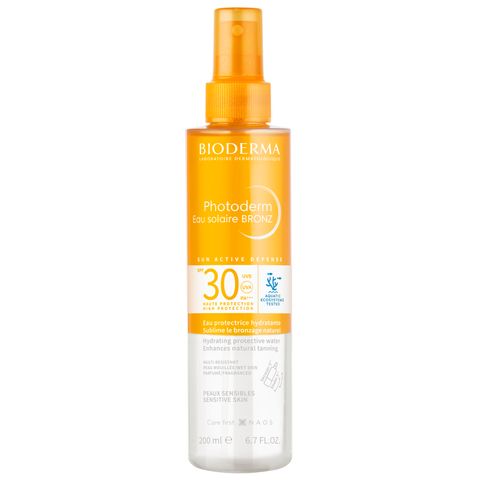Bioderma Photoderm BRONZ Двуфазна слънцезащитна вода SPF30 за лице, тяло и коса x200 мл