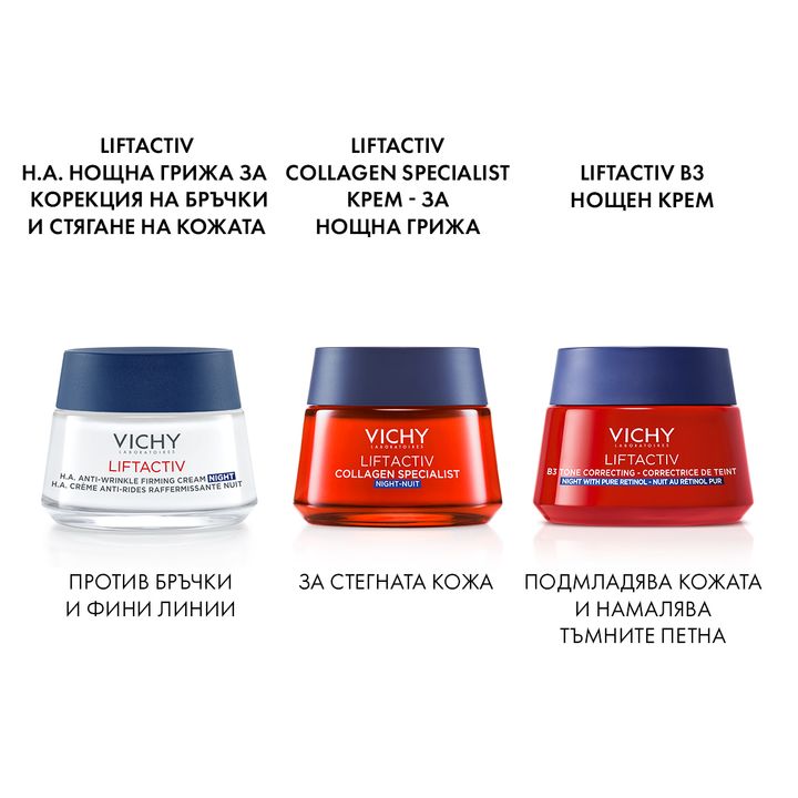 Vichy Liftactiv B3 Нощен крем за лице против хиперпигментни петна с чист ретинол x50 мл