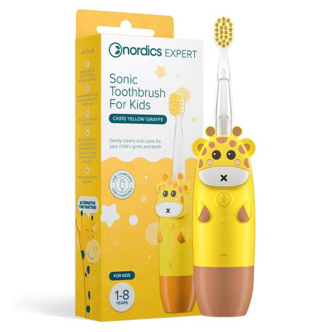 Nordics Kids CA910 Детска звукова четка за зъби Жираф, жълт