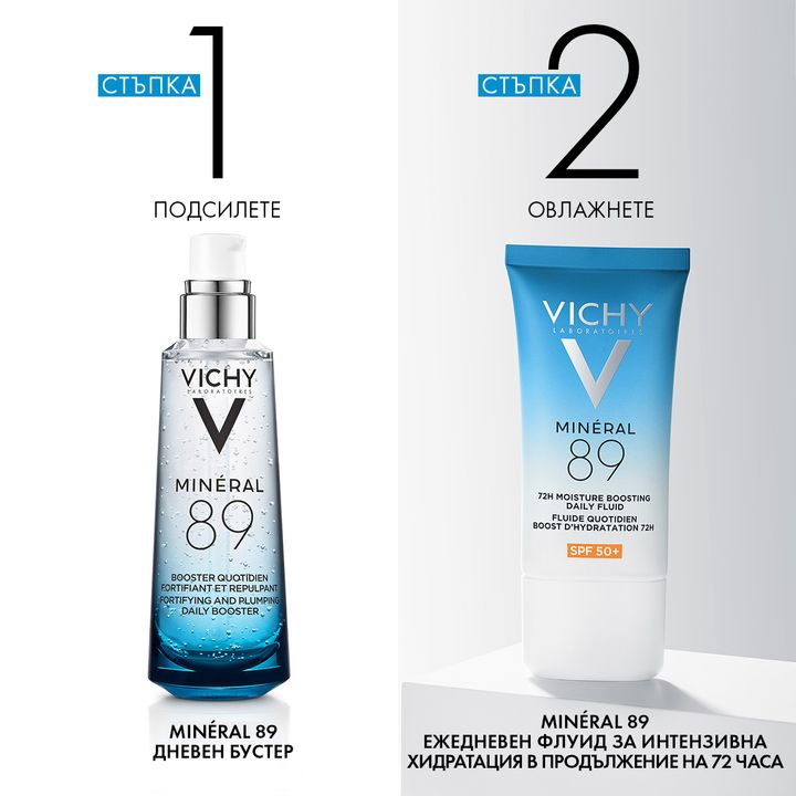 Vichy Mineral 89 Хидратиращ слънцезащитен флуид за лице SPF50+ x50 мл