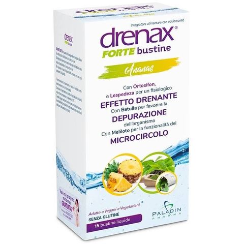 Drenax Forte Bustine Ананас Против задържане на течности 15 ml х15 сашета Paladin Pharma