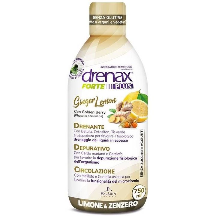 Drenax Forte Plus за отделителната система и бъбреците, с вкус на джинджифил и лимон х750 мл Paladin Pharma