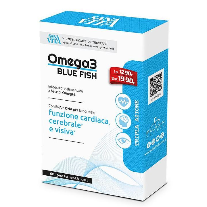 Omega3 Blue Fish Рибено масло 500 mg х60 софтгел капсули Sanavita