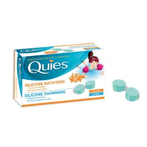 Quies Водоустойчиви силиконови тапи за уши за деца за плуване x3 чифта
