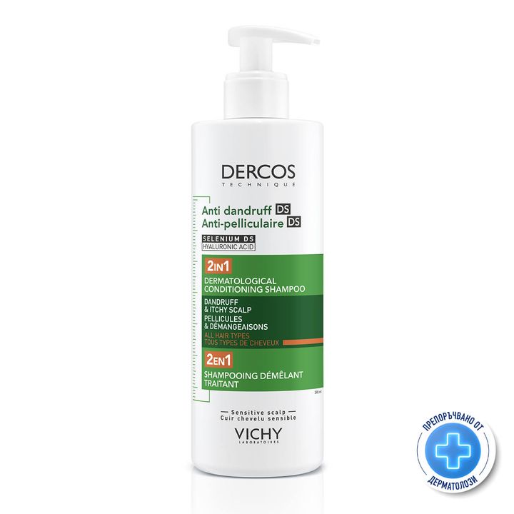 Vichy Dercos 2in1 Шампоан и балсам за коса против пърхот x390 мл