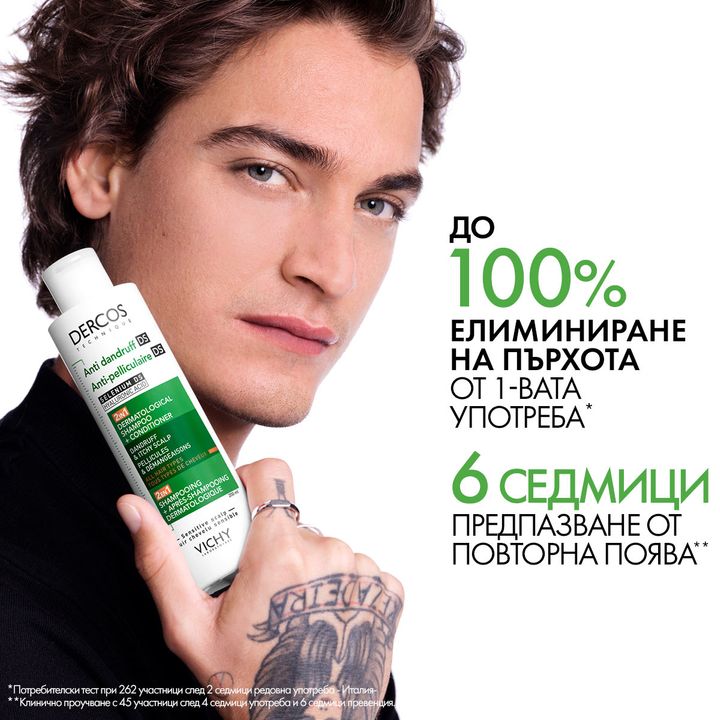 Vichy Dercos 2in1 Шампоан и балсам за коса против пърхот x200 мл