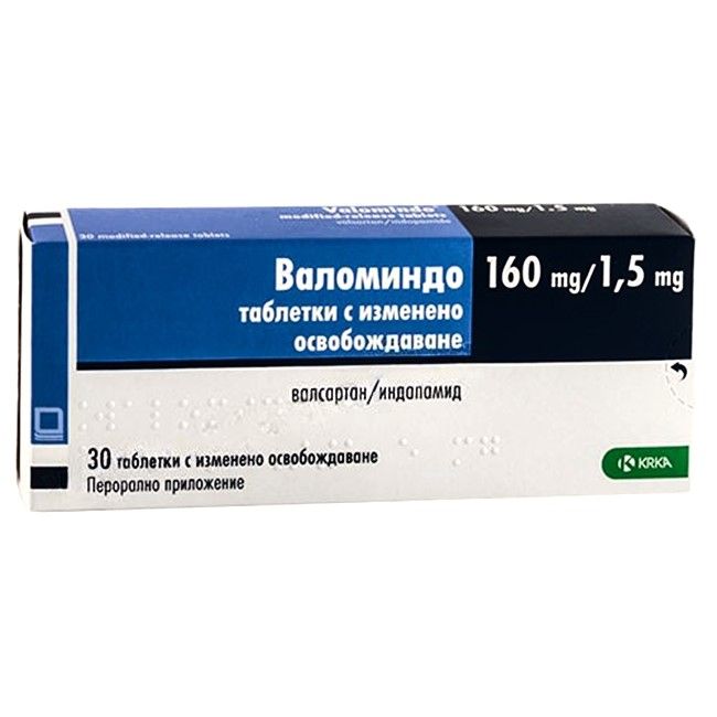 Валоминдо 160 mg/1,5 mg х30 таблетки с изменено освобождаване