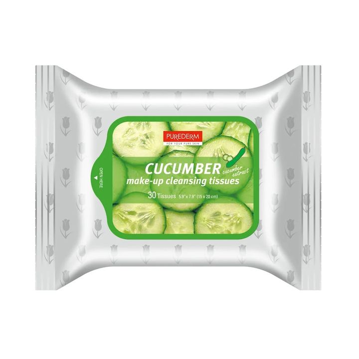 Purederm Cucumber Почистващи кърпички за грим с краставица x30 броя