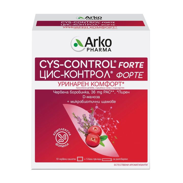 Цис-Контрол Форте за уринарен комфорт х10 сашета + 5 пръчици Arkopharma